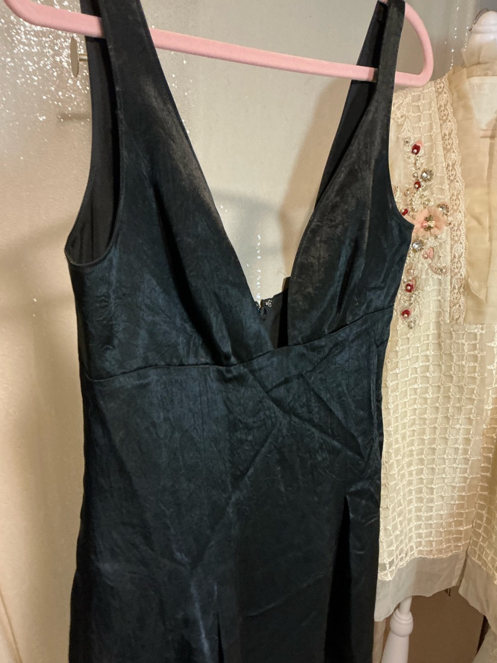 NWT J. Crew Size 8 Black Satin V-Neck Evening Gown - Picture 5 of 9